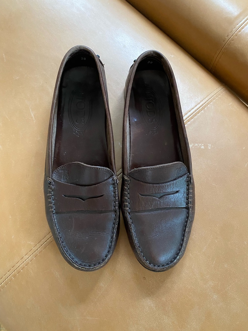 Tod’s Brown Leather Penny Loafers Size 38 / US 8 Made in Italy $940